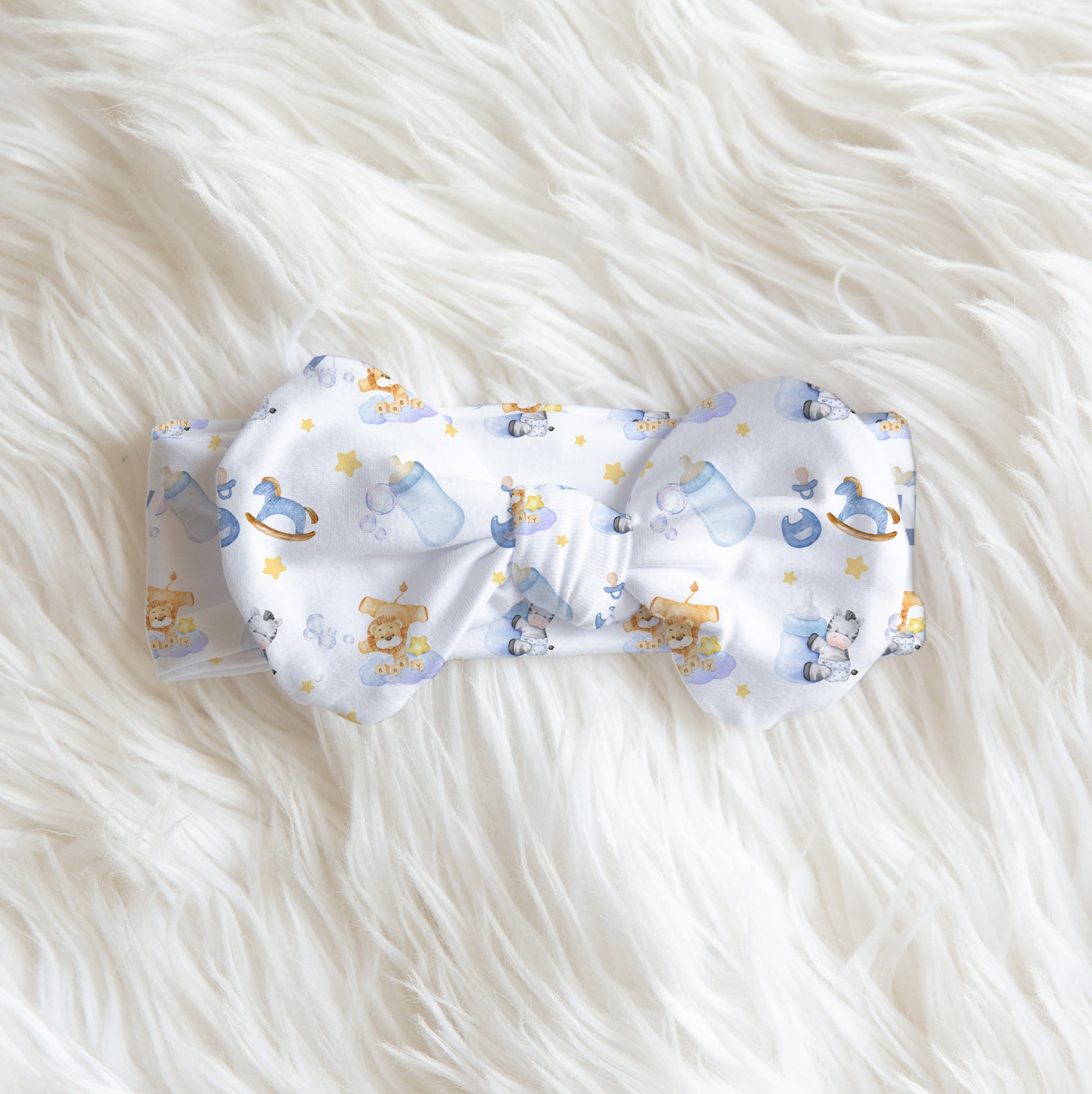 Blue Milk Drunk Personalized Bow Headband