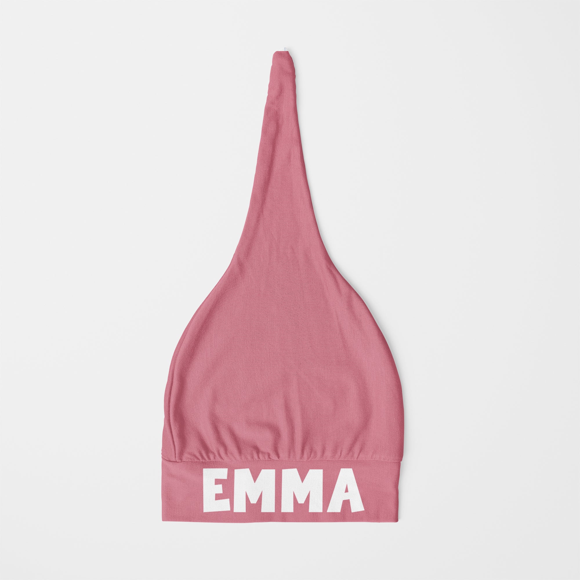 Personalized Knotted Hat in Rose Clay