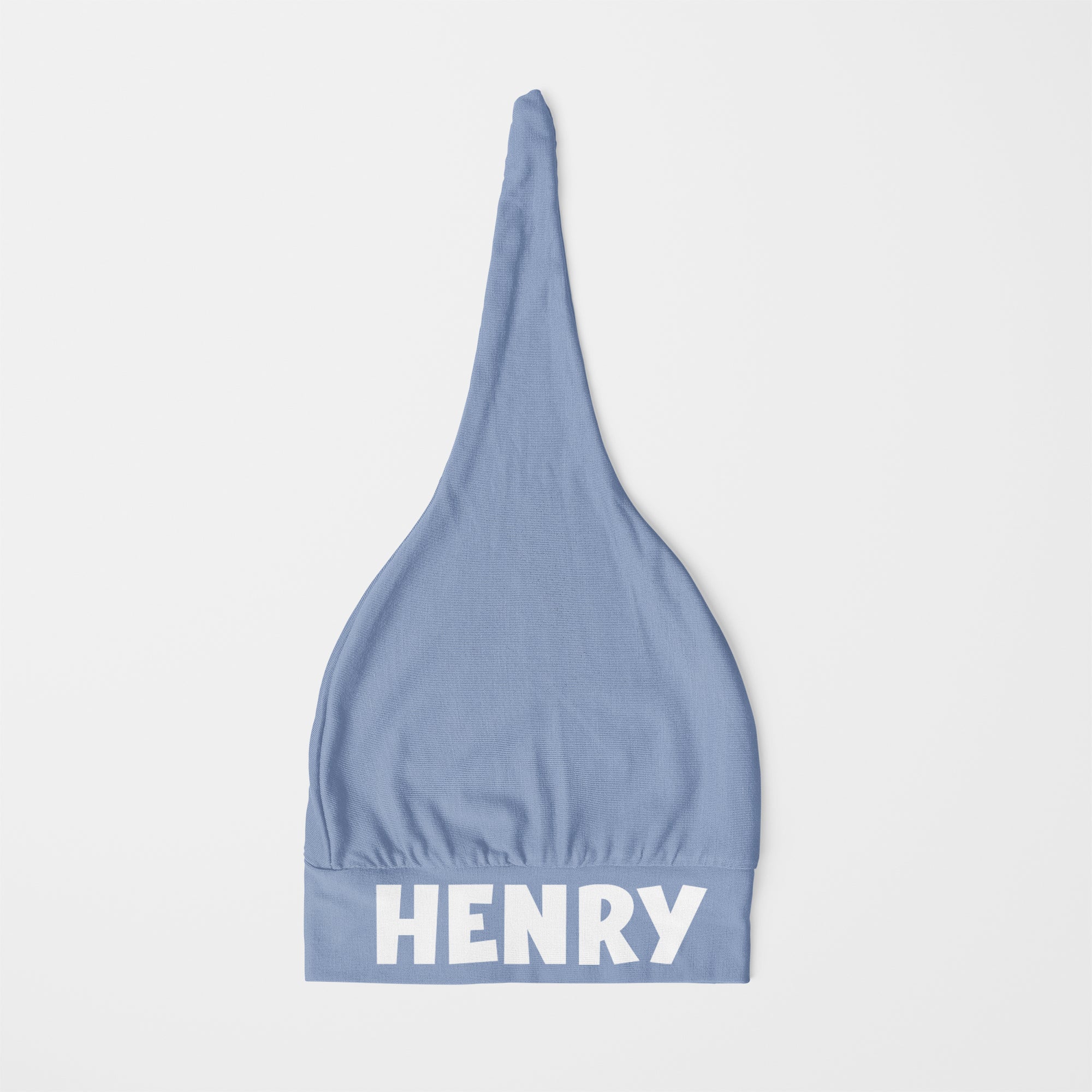 Personalized Knotted Hat in Cloud Blue