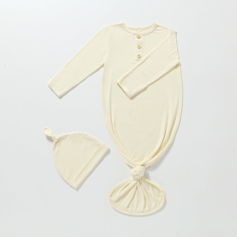 Knotted Gown with Hat in Milky