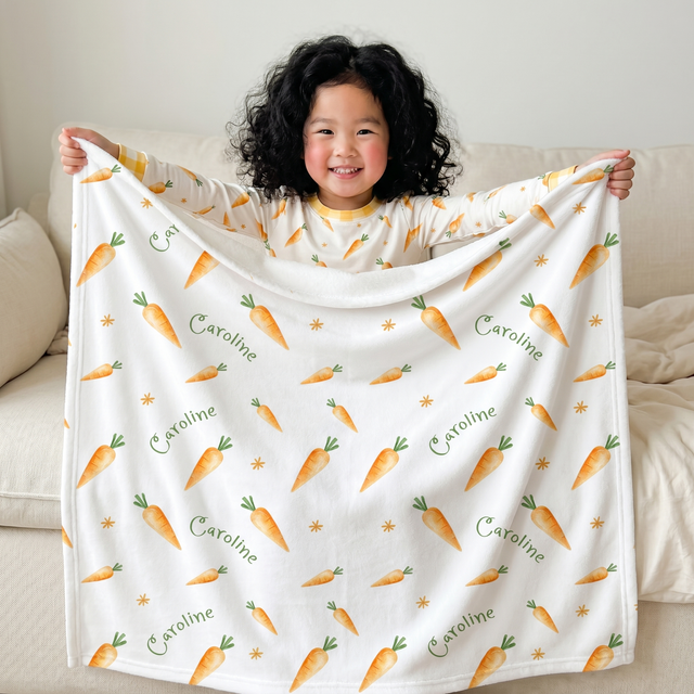 Personalized Blanket in Carrot