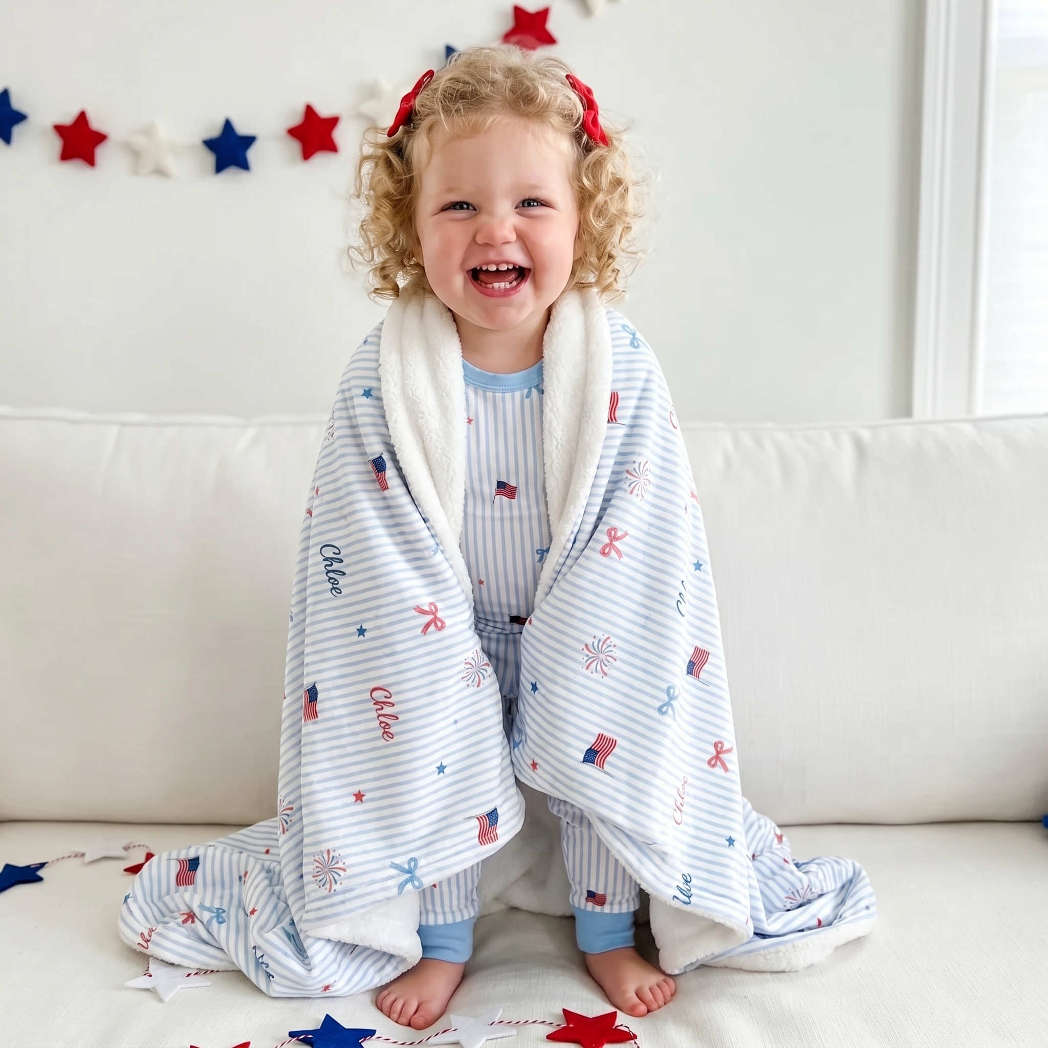 Personalized Blanket in Patriotic