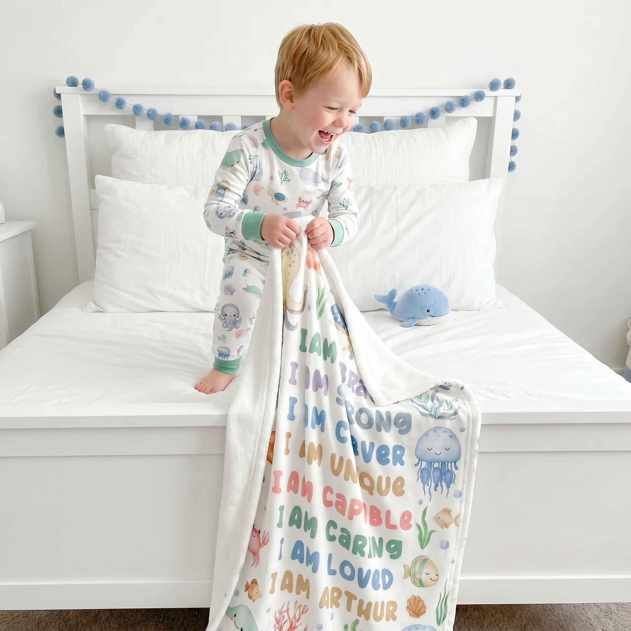 Affirmation Blanket in Sea Animals