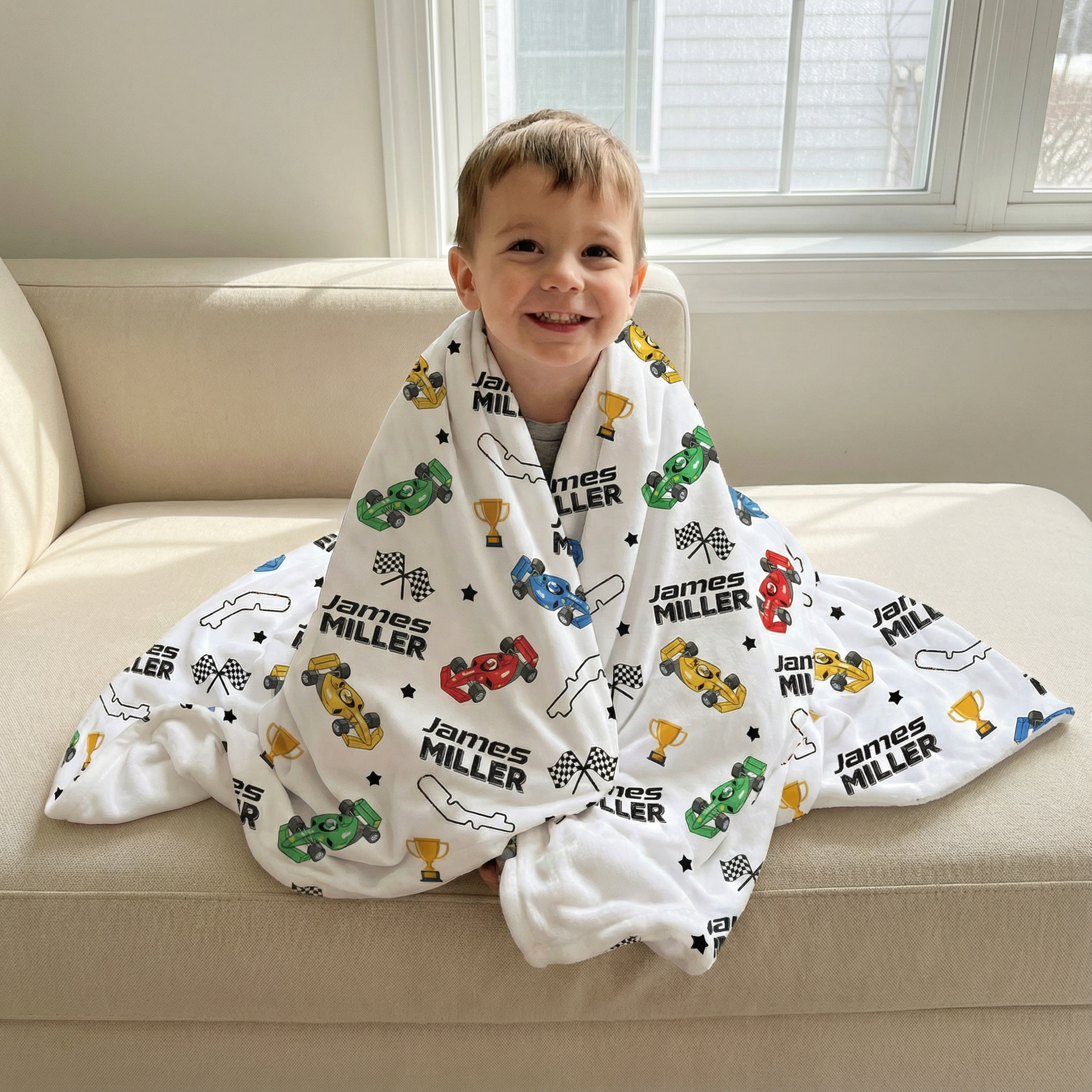 Personalized Blanket in Pit Crew