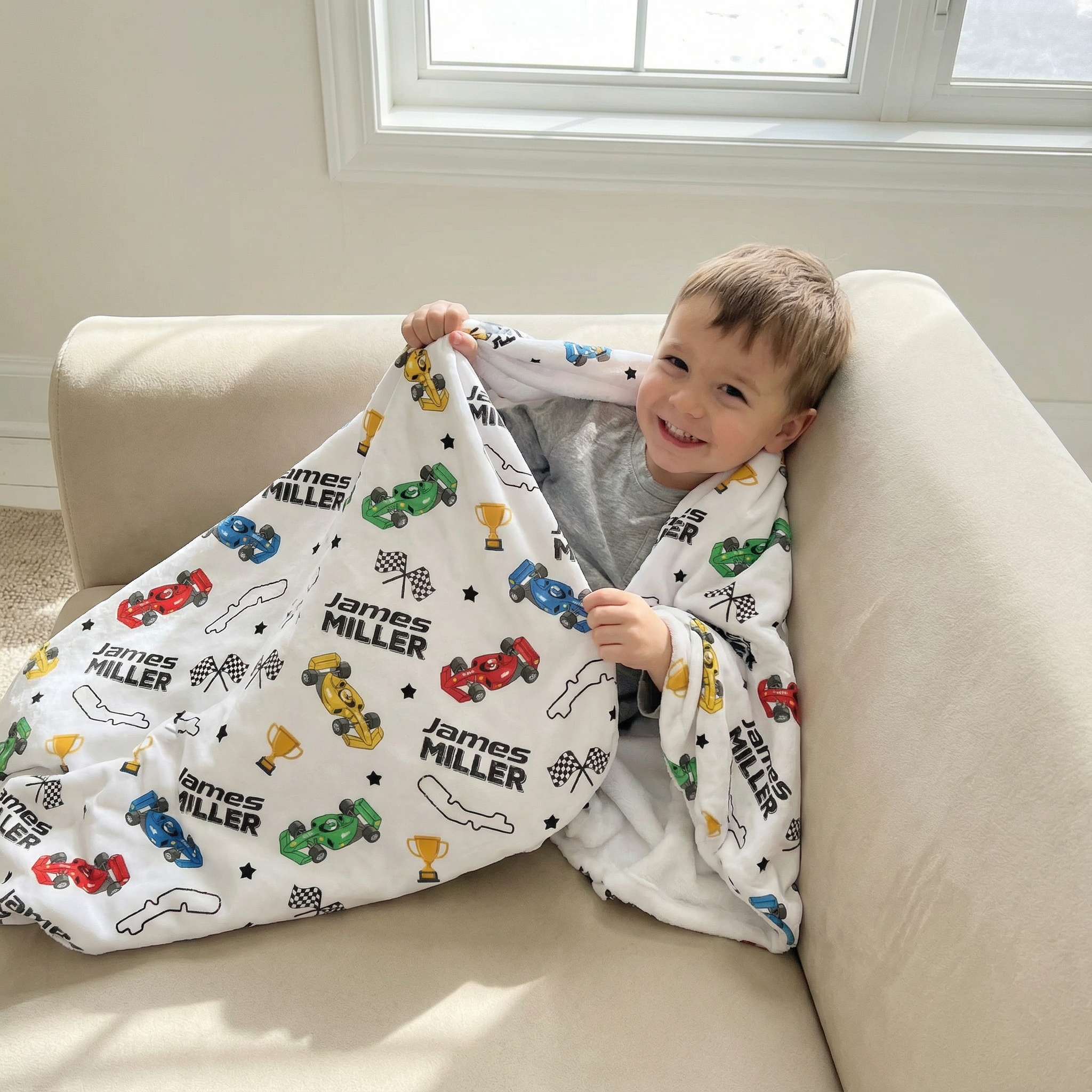 Personalized Blanket in Pit Crew