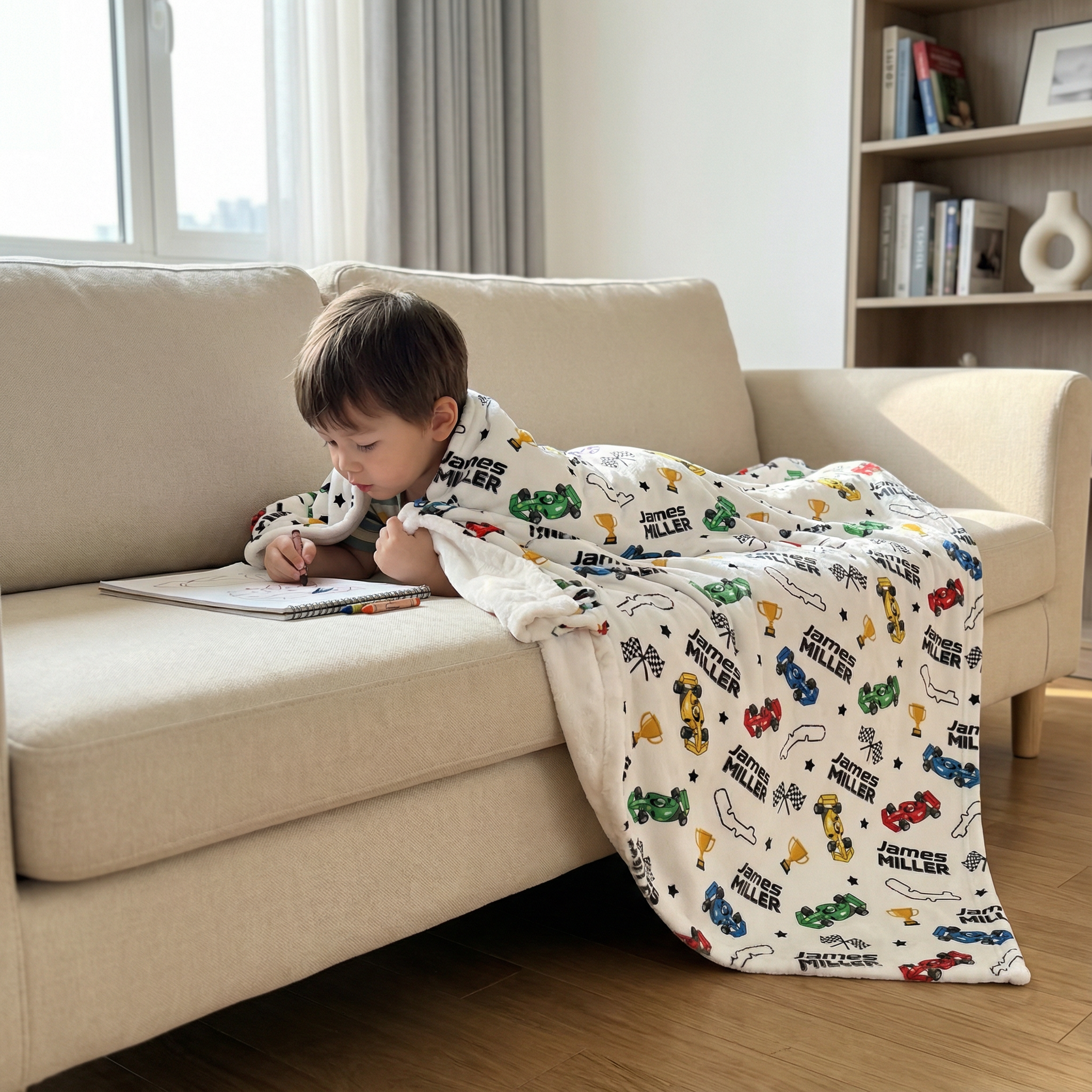 Personalized Blanket in Pit Crew