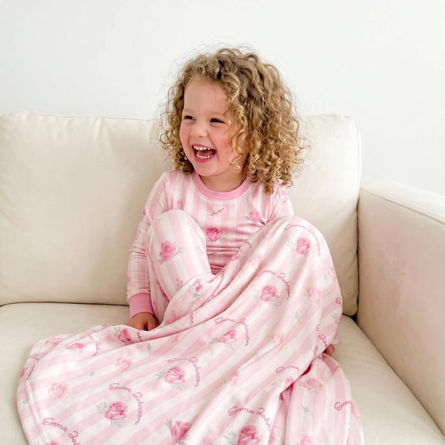 Personalized Blanket in Rosy