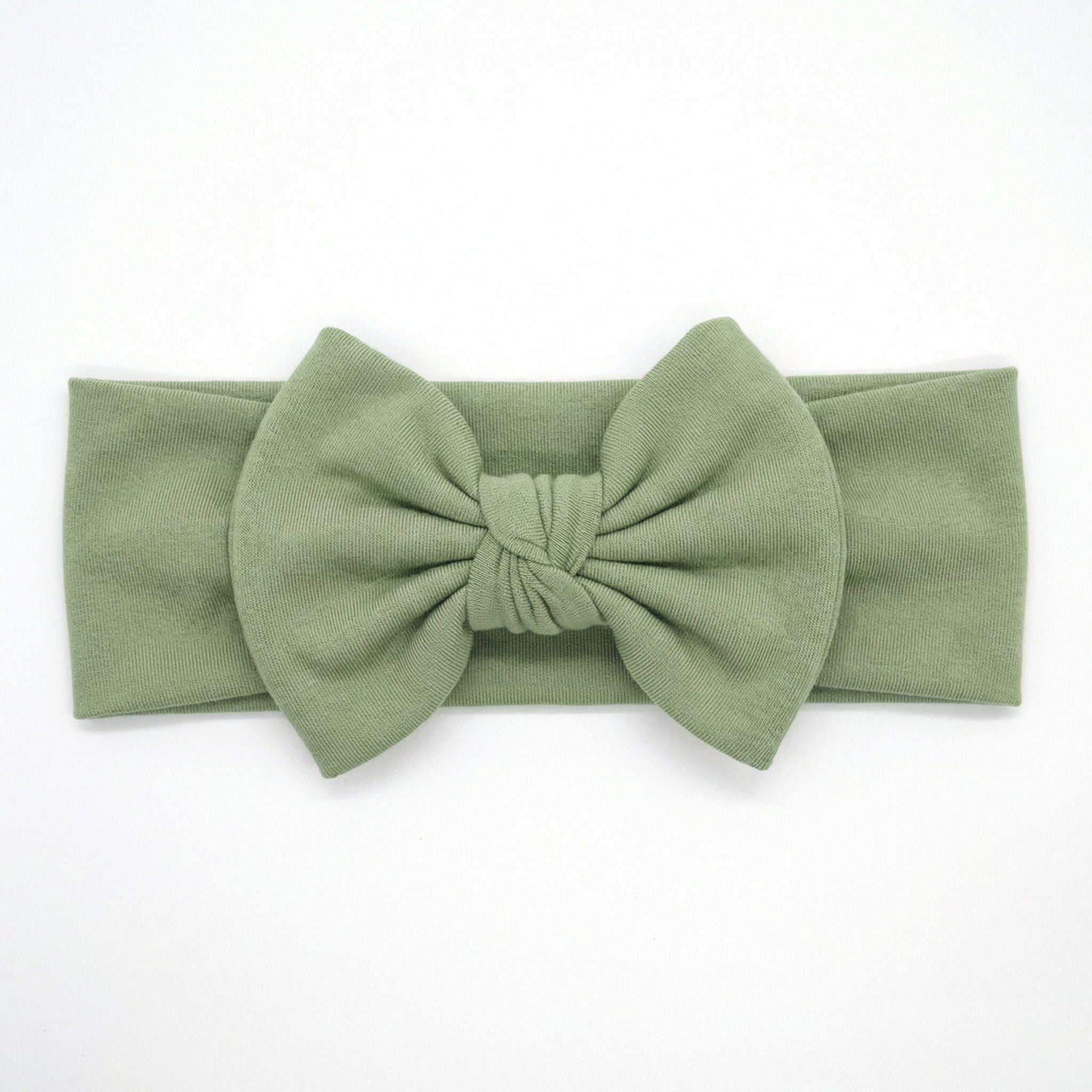 Personalized Bow Headband in Mint Sage