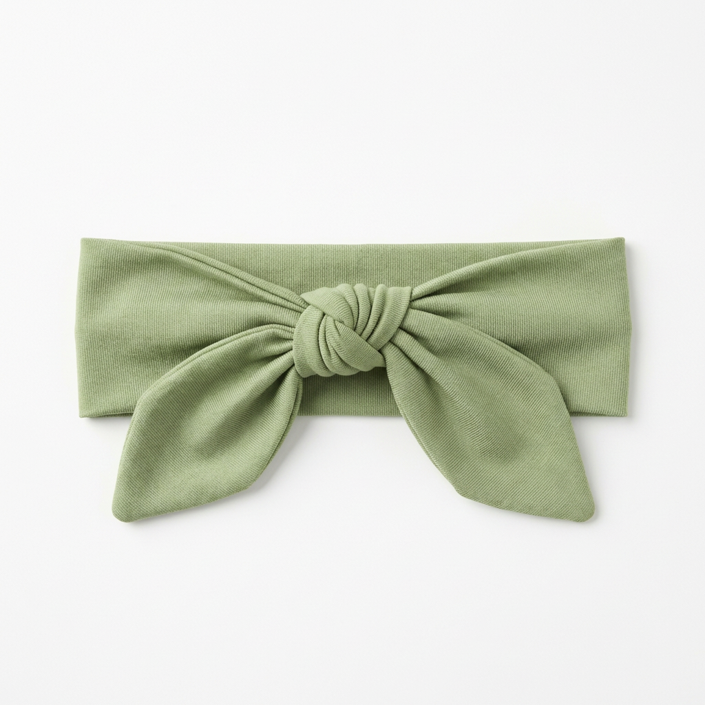 Personalized Knotted Headband in Mint Sage