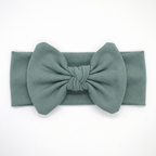 Personalized Bow Headband in Mist Blue