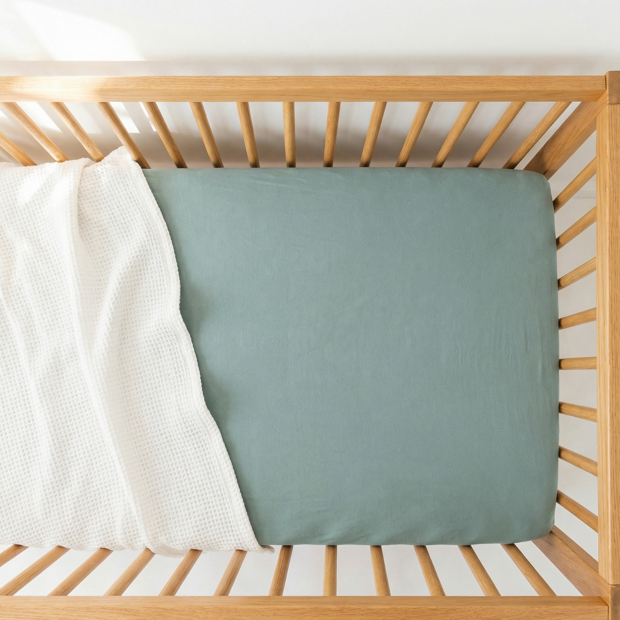 Crib Sheet in Mist Blue