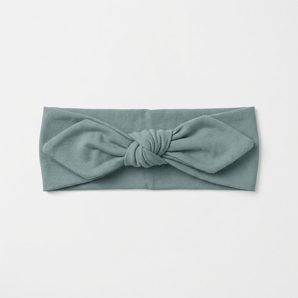 Personalized Knotted Headband in Mist Blue