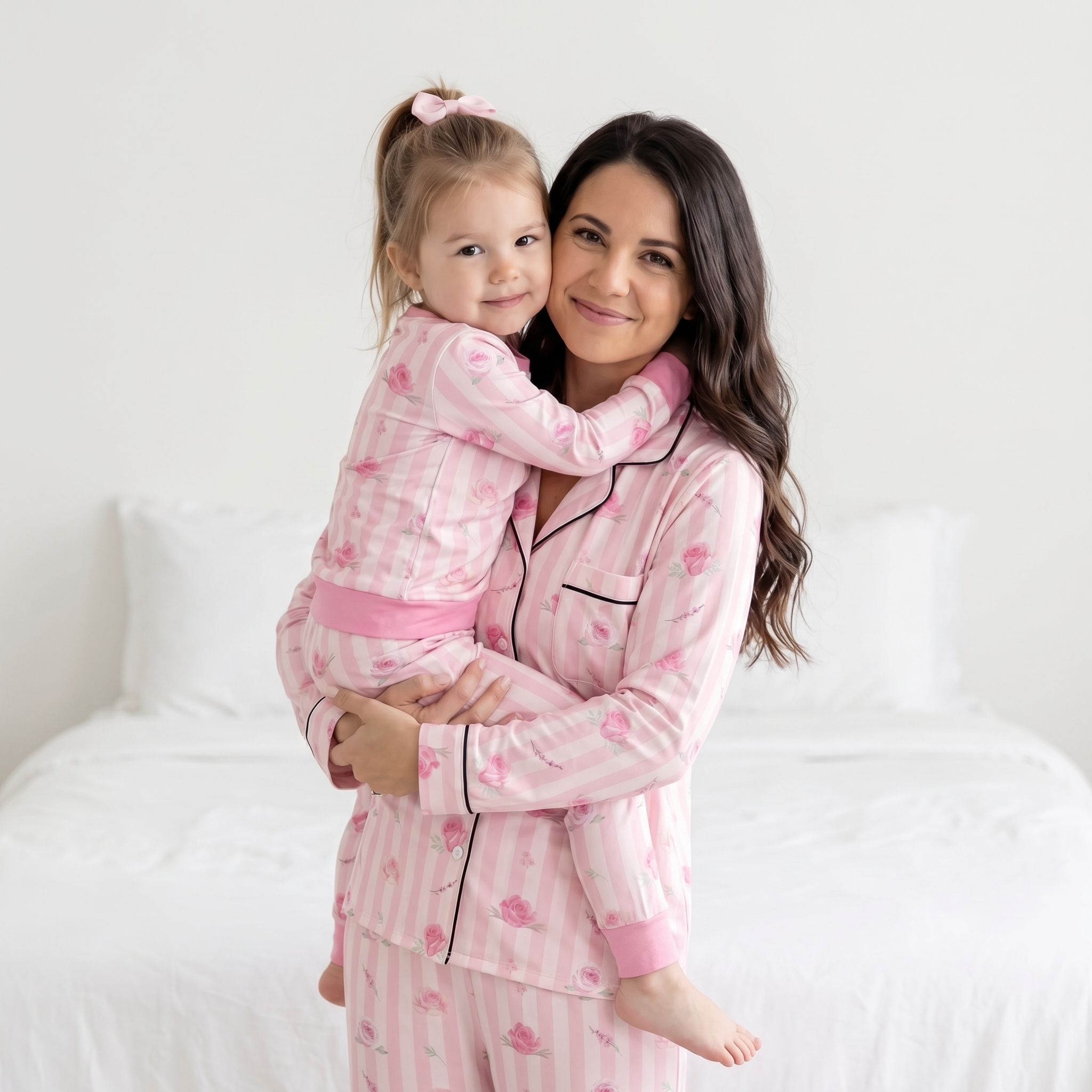 Long-Sleeved Women's Pajama Set in Rosy