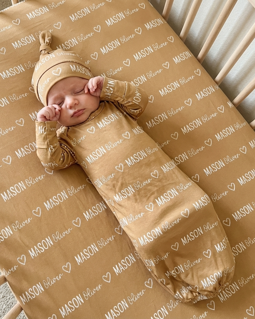 Mono Name Personalized Newborn Sleep Gown