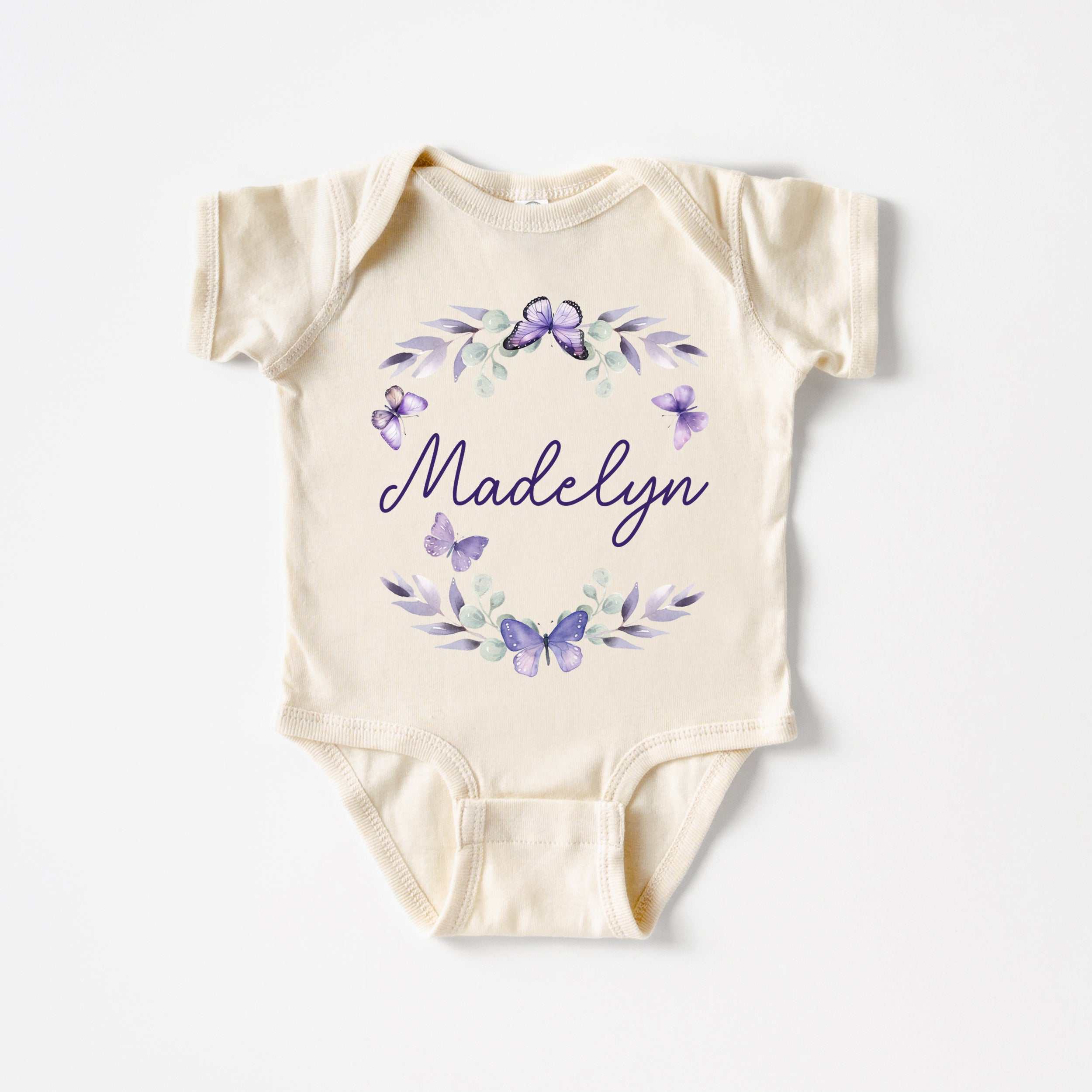 Personalized Bodysuit in Purple Butterfly