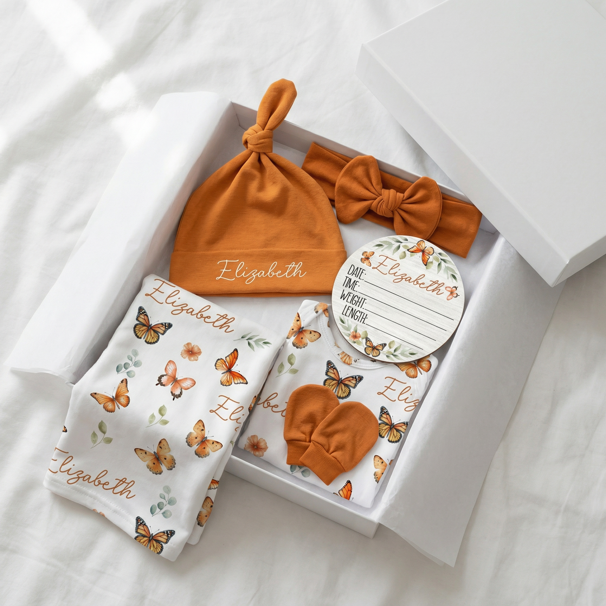The Ultimate Baby Gift Set in Orange Butterfly