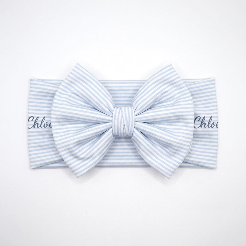 Personalized Bow Headband in Patriotic Stripe