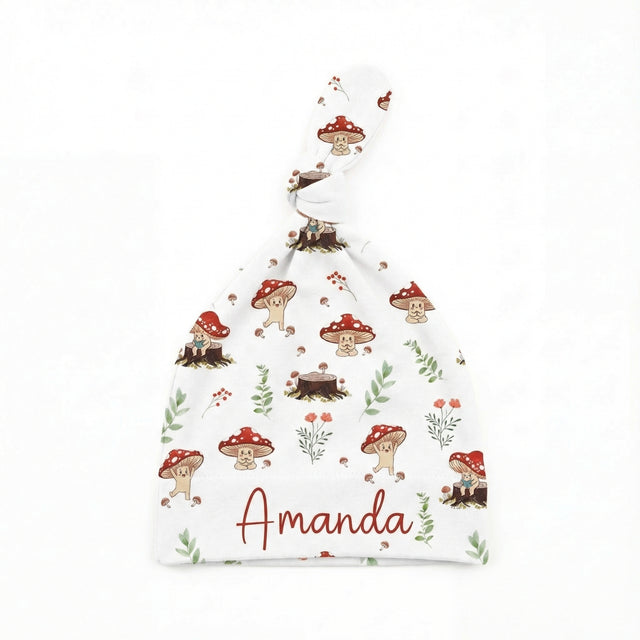 Personalized Knotted Hat in Mushroom