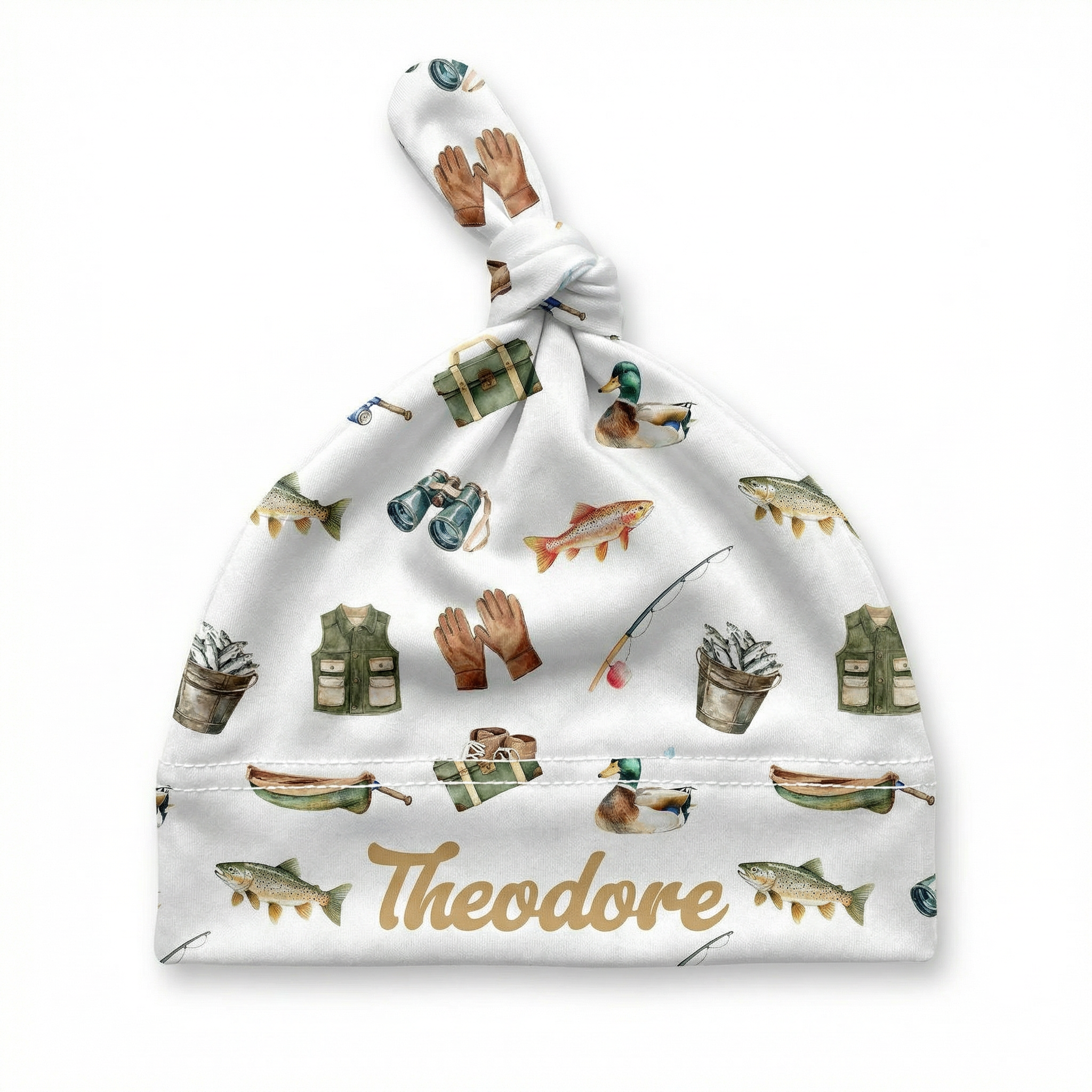 Personalized Knotted Hat in Fishing Buddy