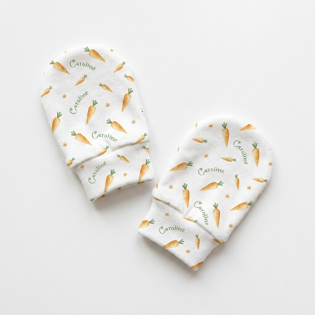 Personalized Mittens in Carrot