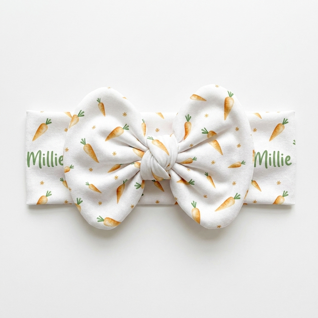 Personalized Bow Headband in Carrot