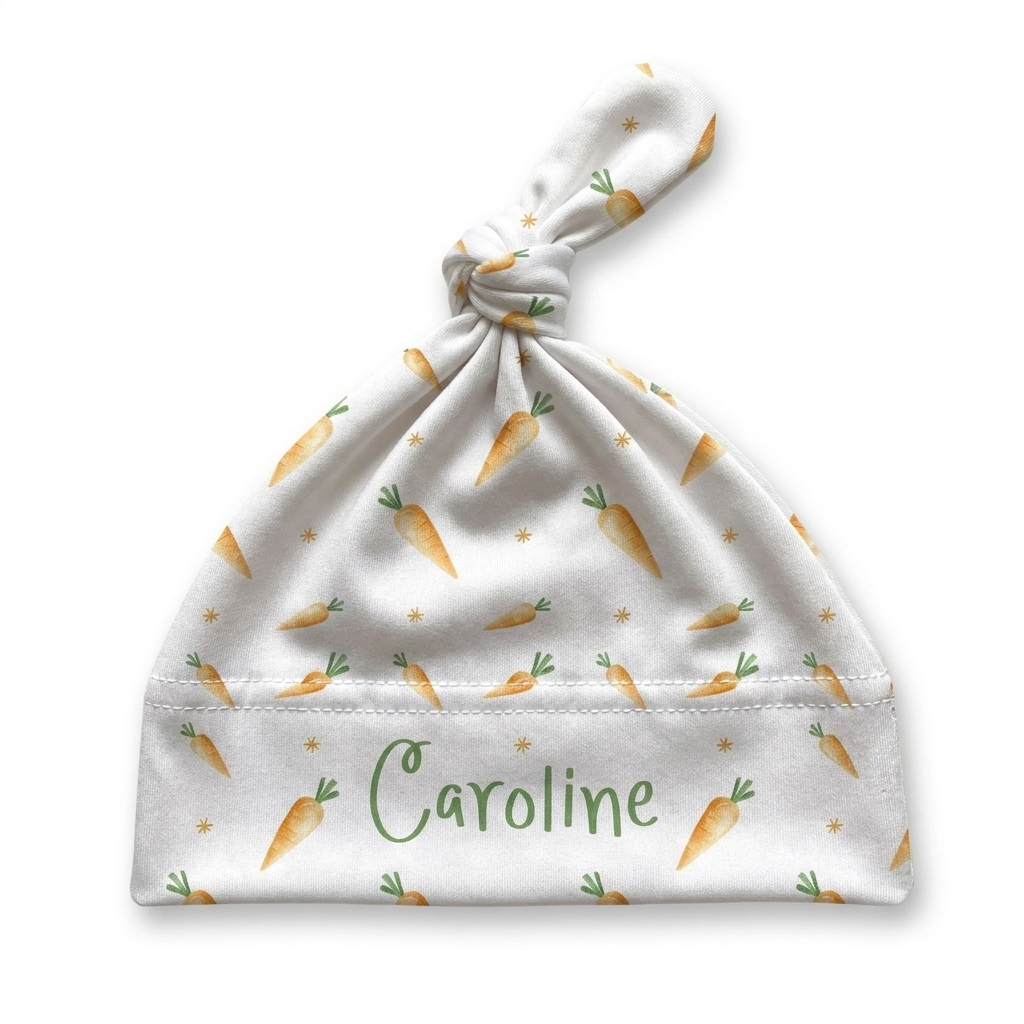 Personalized Knotted Hat in Carrot