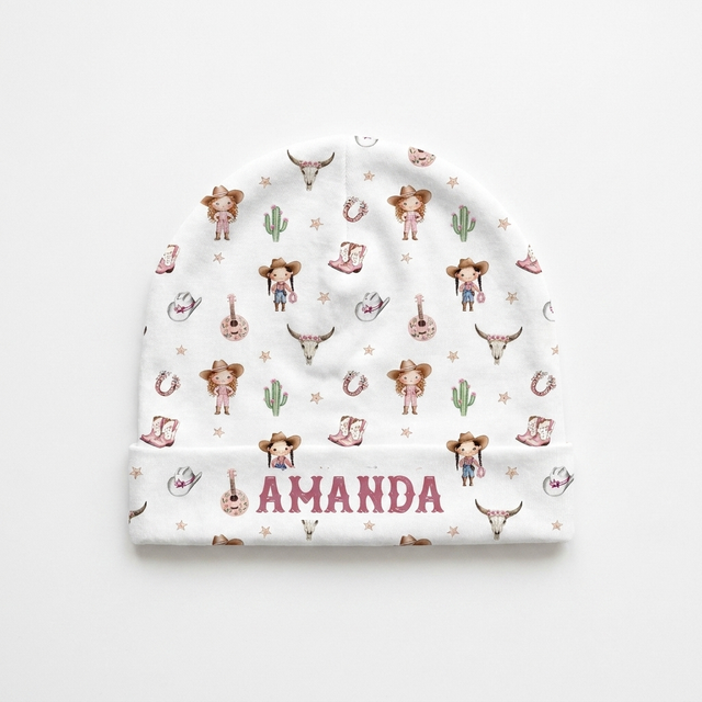 Personalized Beanie in Western Girl