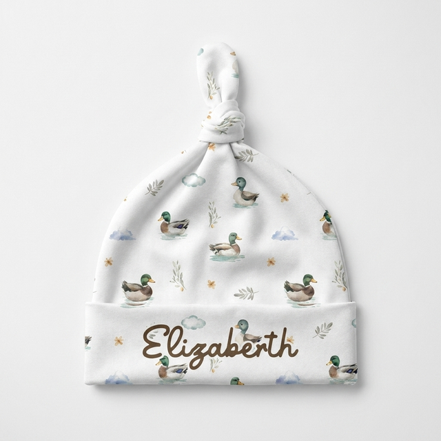 Personalized Knotted Hat in Mallard