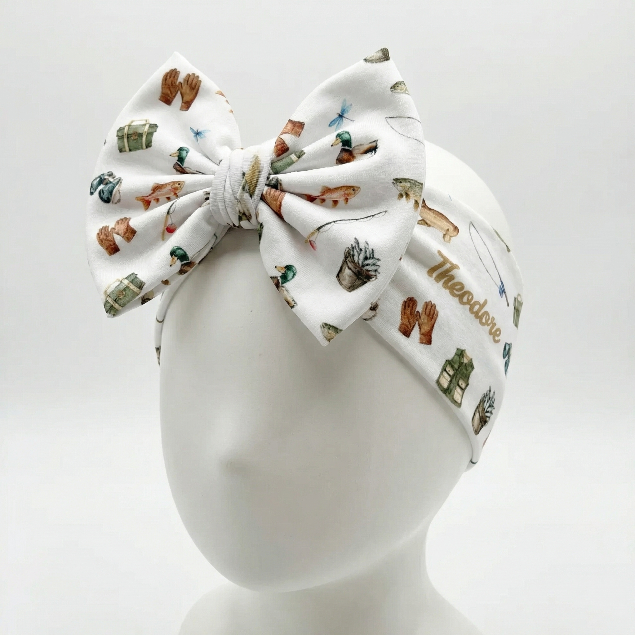 Personalized Bow Headband in Fishing Buddy