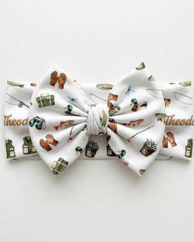Personalized Bow Headband in Fishing Buddy