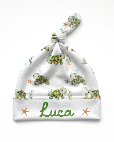 Personalized Knotted Hat in Sea Turtle
