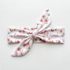 Personalized Knotted Headband in Pink Lilys
