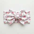 Personalized Bow Headband in Pink Butterfly