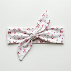 Personalized Knotted Headband in Pink Butterfly