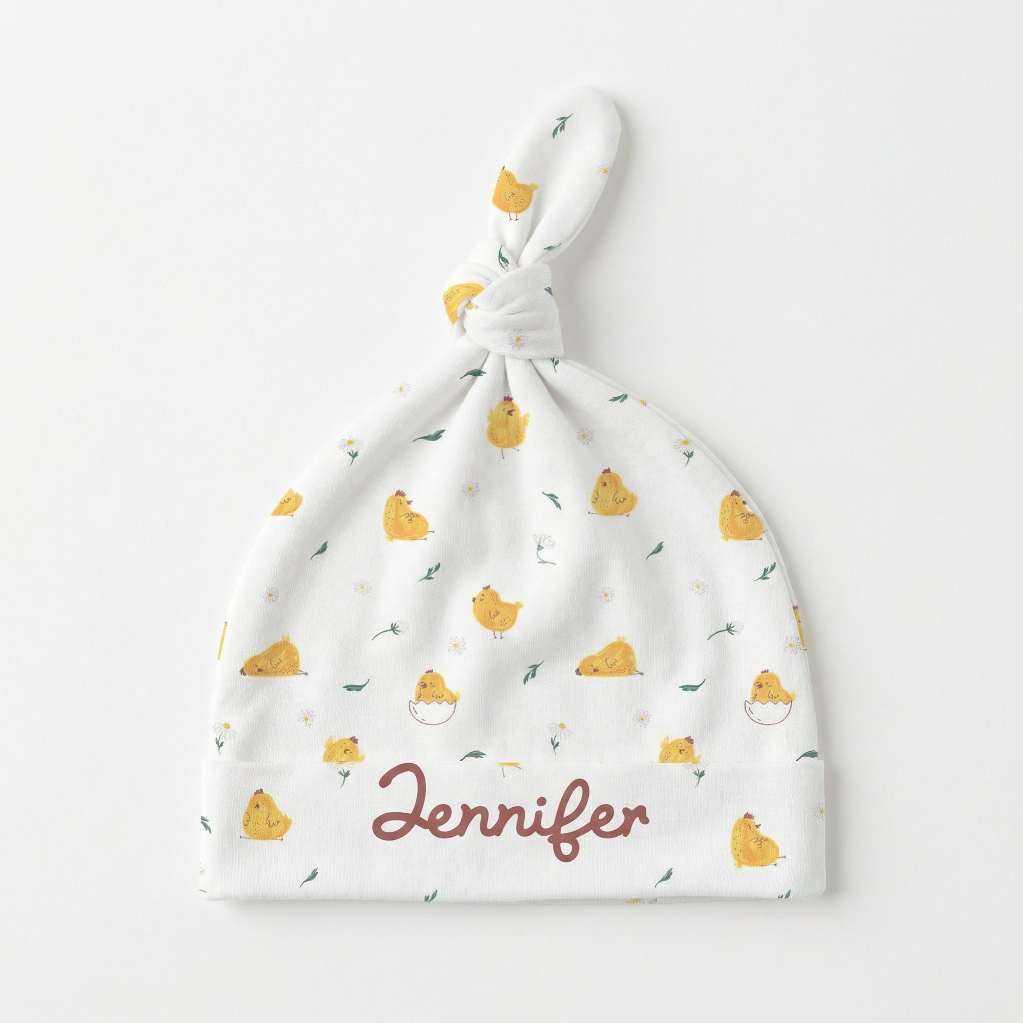 Personalized Knotted Hat in Little Chick