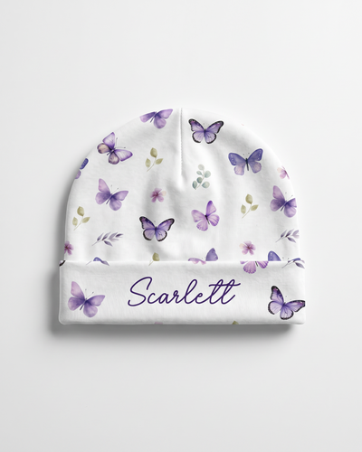 Personalized Beanie in Purple Butterfly