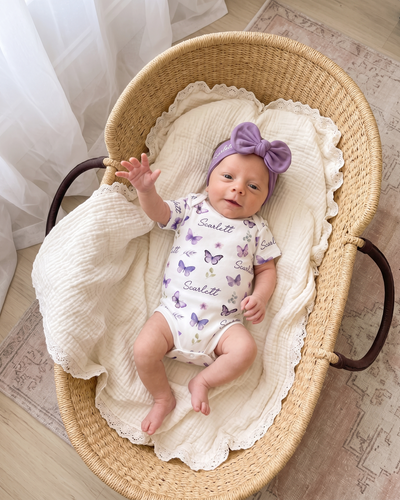 Personalized Bodysuit in Purple Butterfly