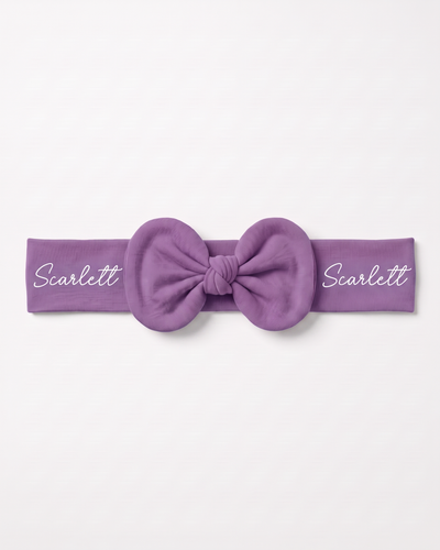 Personalized Bow Headband in Purple