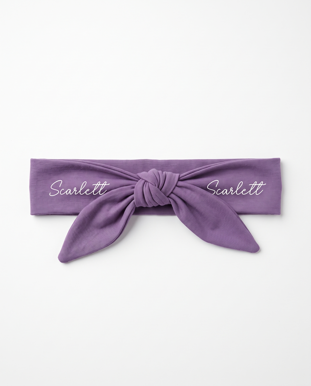 Personalized Knotted Headband in Purple