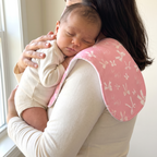 Personalized Bib and Burp Cloth Set in Pink Coquette Bow