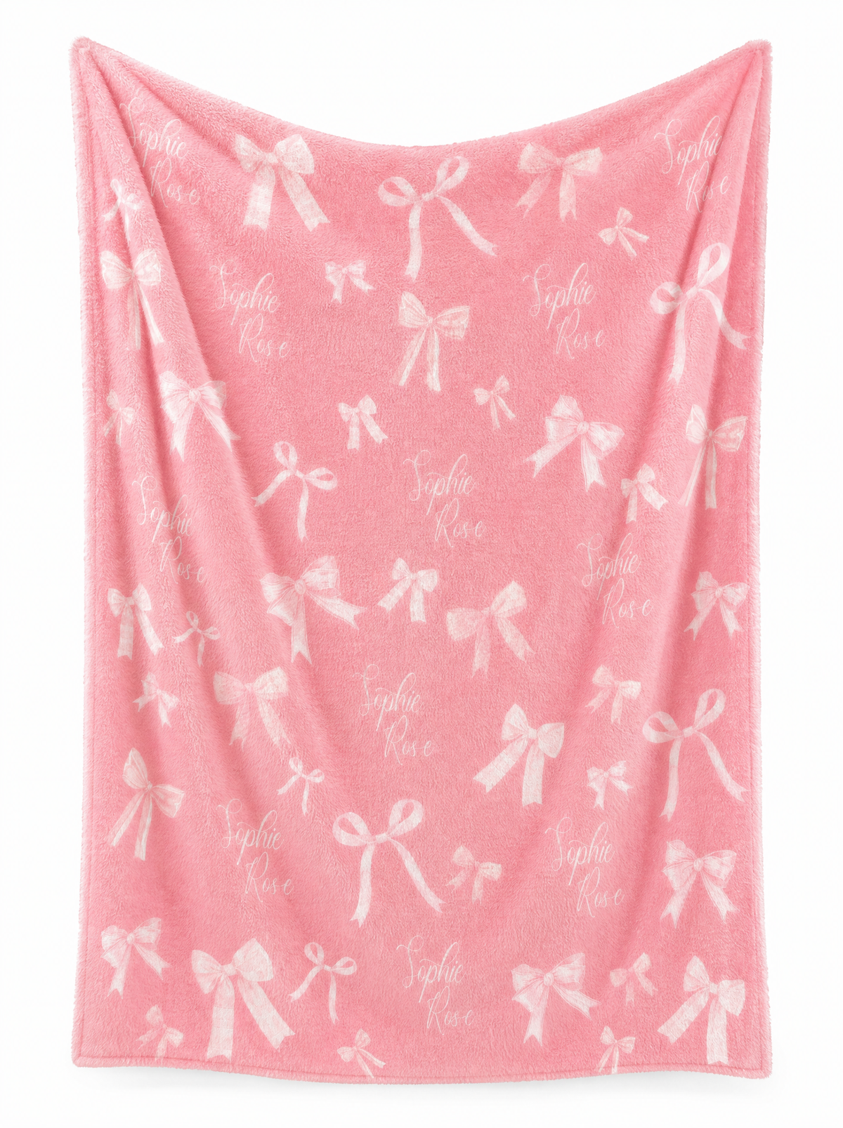 Personalized Blanket in Pink Coquette Bow