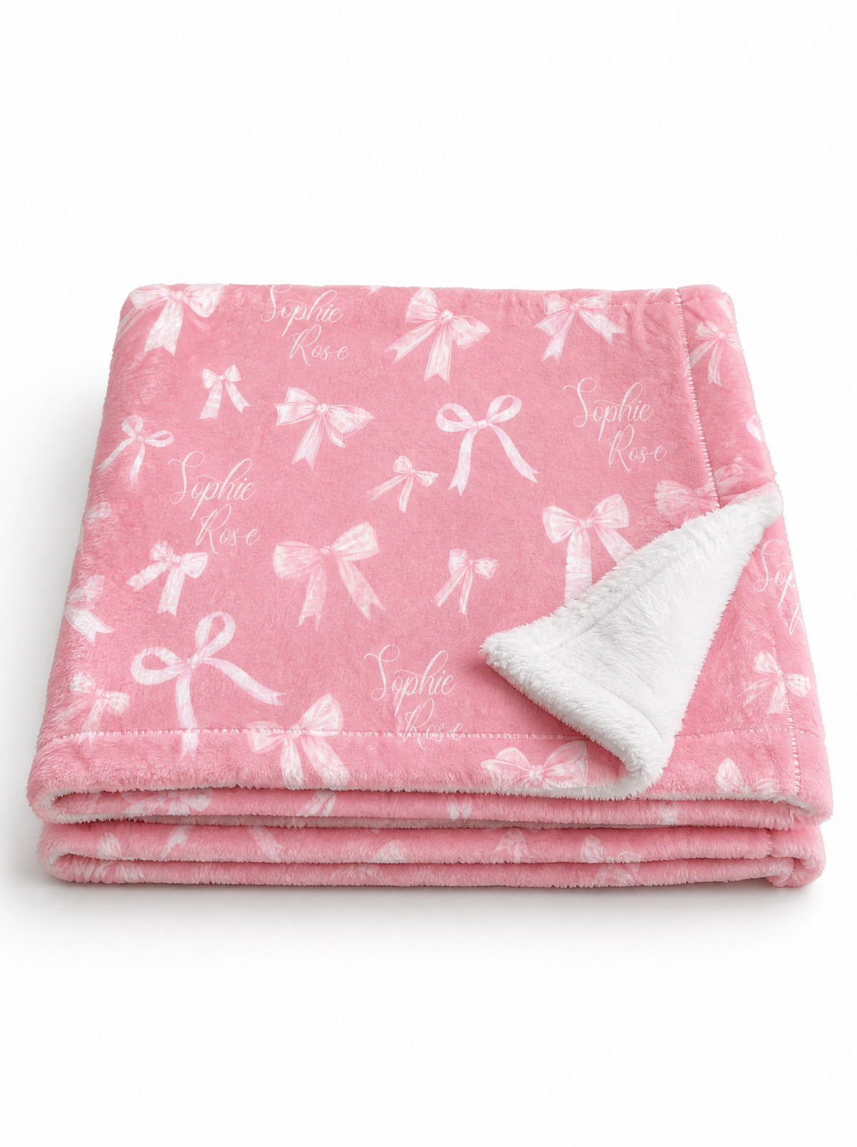 Personalized Blanket in Pink Coquette Bow