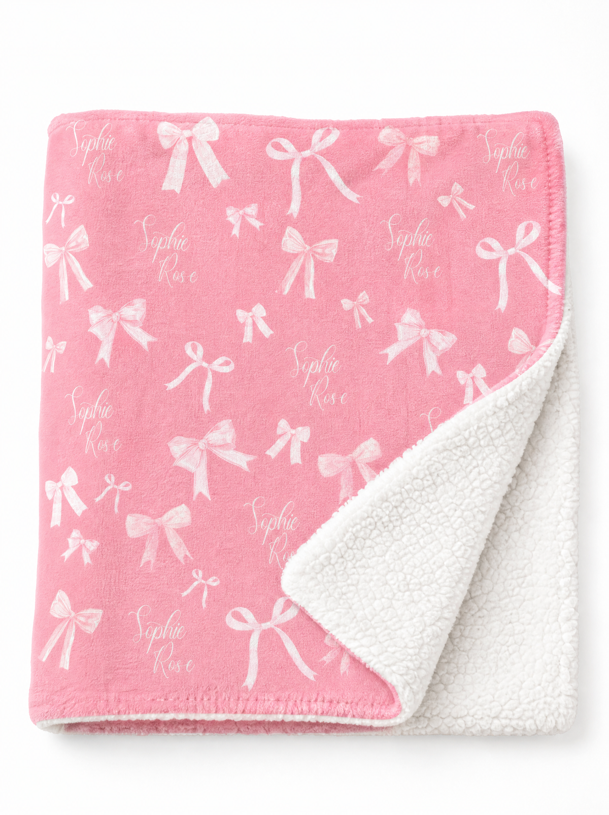 Personalized Blanket in Pink Coquette Bow