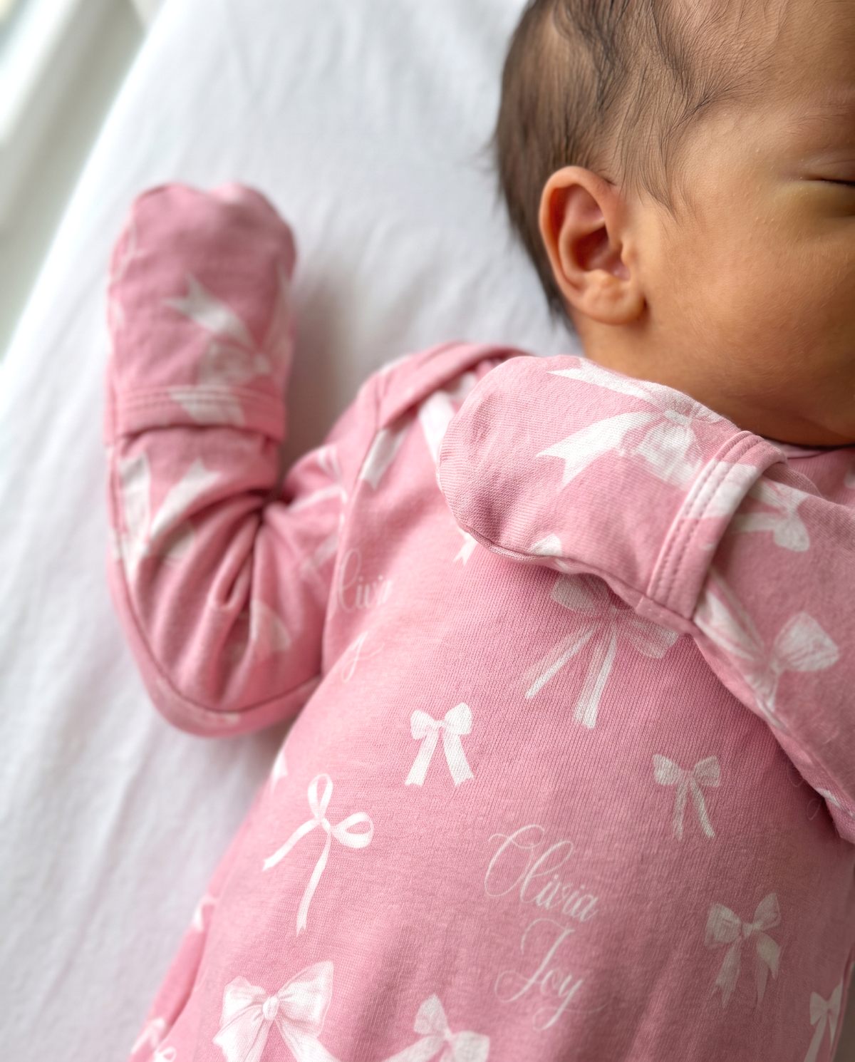 Personalized Sleep Gown in Pink Coquette Bow