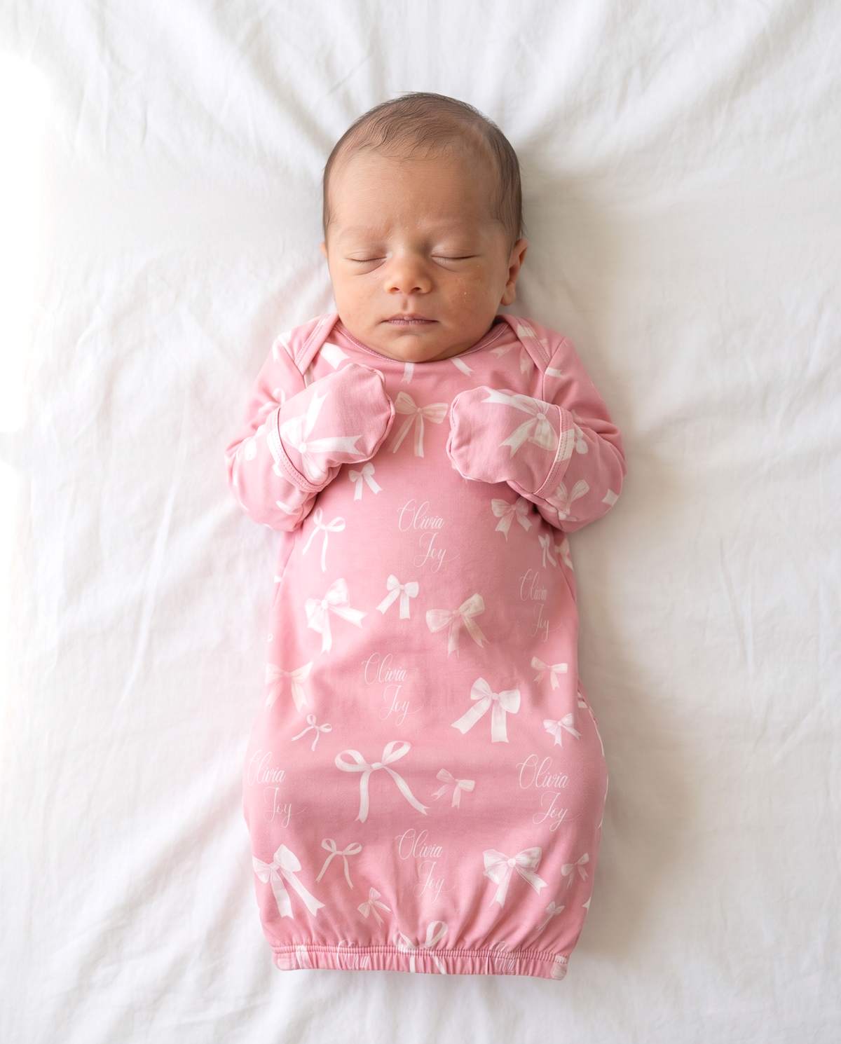 Personalized Sleep Gown in Pink Coquette Bow