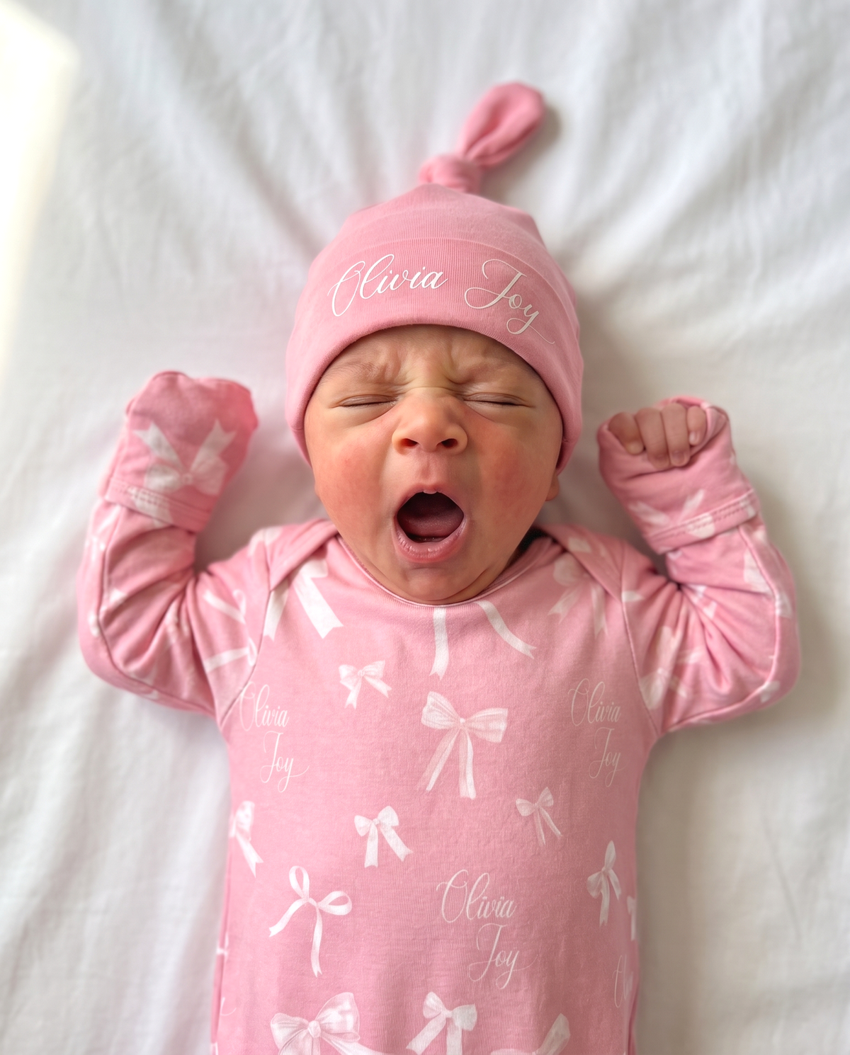 Personalized Sleep Gown in Pink Coquette Bow