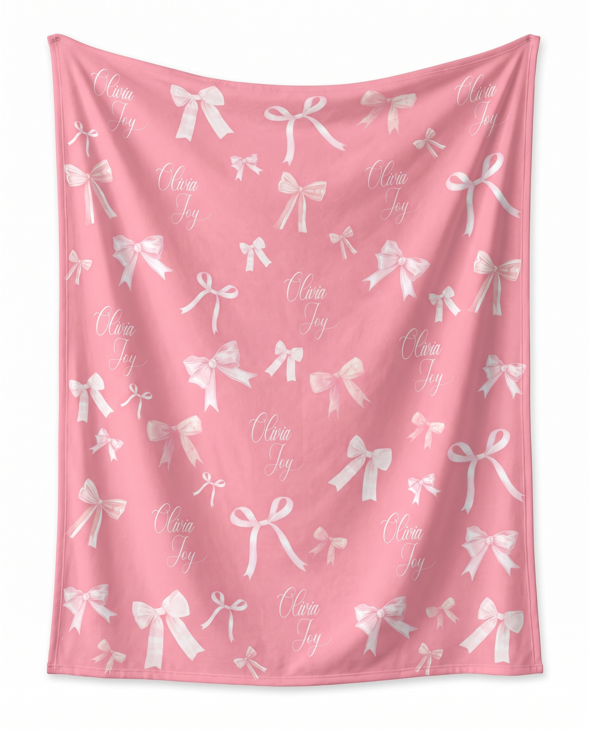 Personalized Swaddle in Pink Coquette Bow