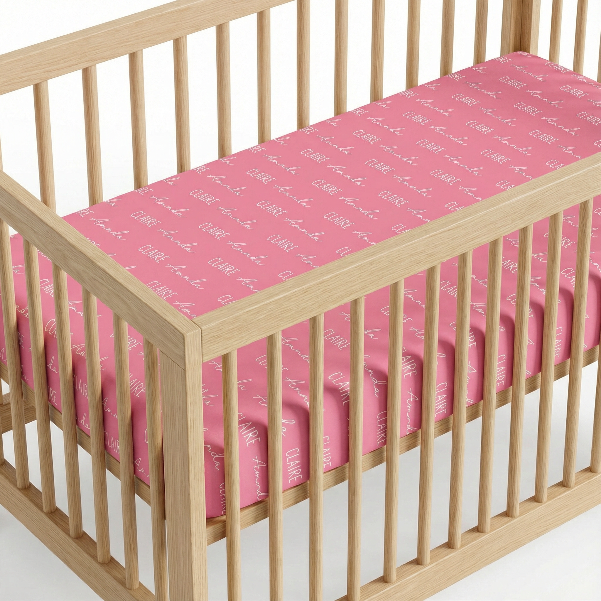 Personalized Crib Sheet Font Duo in Peony