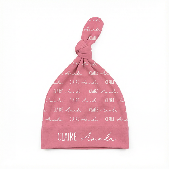 Personalized Knotted Hat Font Duo in Peony