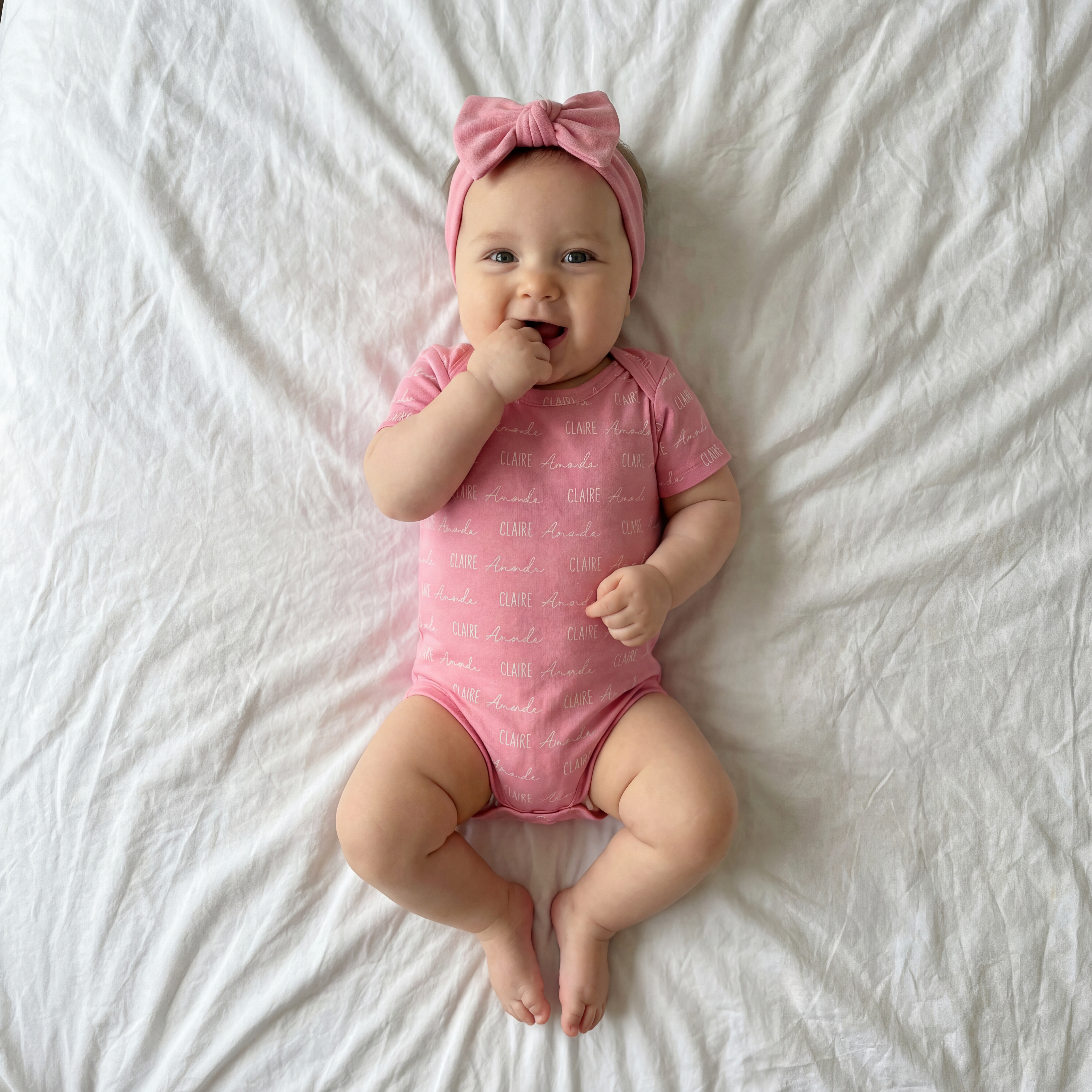 Personalized Bodysuit Font Duo in Peony